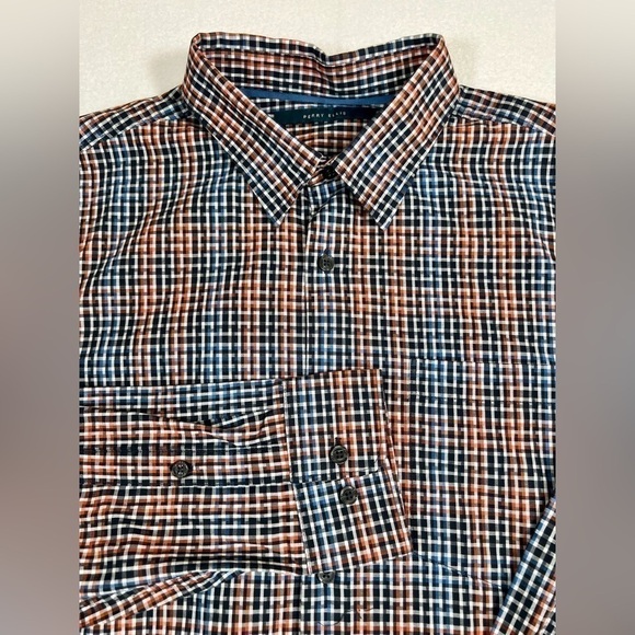 PERRY ELLIS Men's Slim Fit Stretch Multi-Color Long Sleeve Button Shirt‎ Size L - Picture 2 of 10